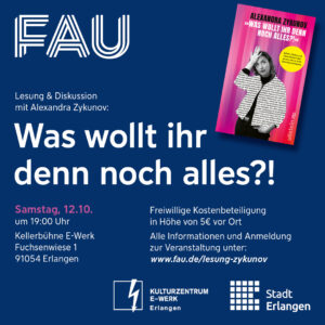 Flyer Lesung und Diskussion Alexandra Zykunov